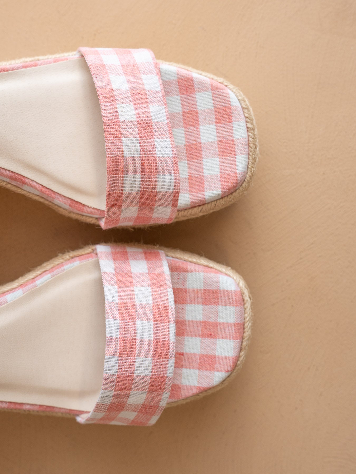 The Oceana | Peach Gingham Wrap Wedge