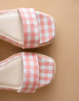 The Oceana | Peach Gingham Wrap Wedge