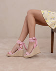 The Oceana | Peach Gingham Wrap Wedge