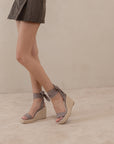 The Oceana | Coffee Gingham Wrap Wedge