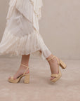 The Olympia | Natural Raffia Platform Heel