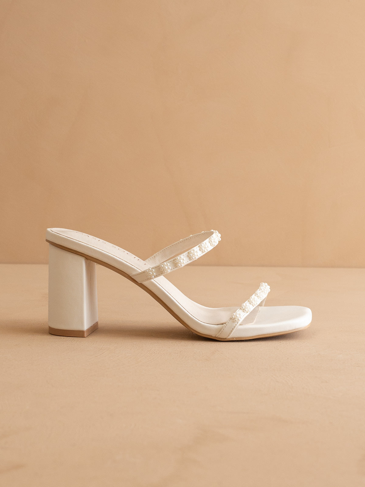 The Phoebe | White Beaded Strap Heel – Bridal &amp; Occasion
