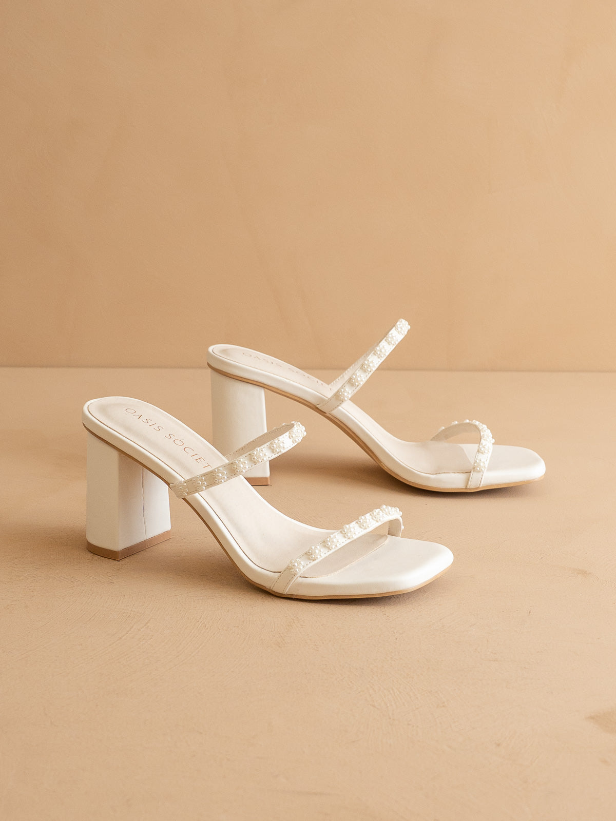 The Phoebe | White Beaded Strap Heel – Bridal &amp; Occasion