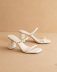 The Phoebe | White Beaded Strap Heel – Bridal & Occasion