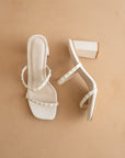 The Phoebe | White Beaded Strap Heel – Bridal & Occasion
