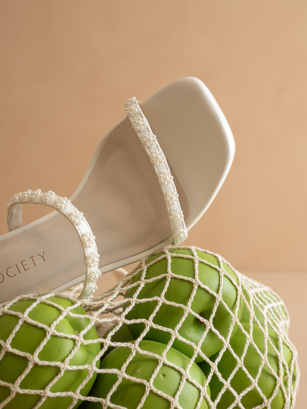 The Phoebe | White Beaded Strap Heel – Bridal &amp; Occasion