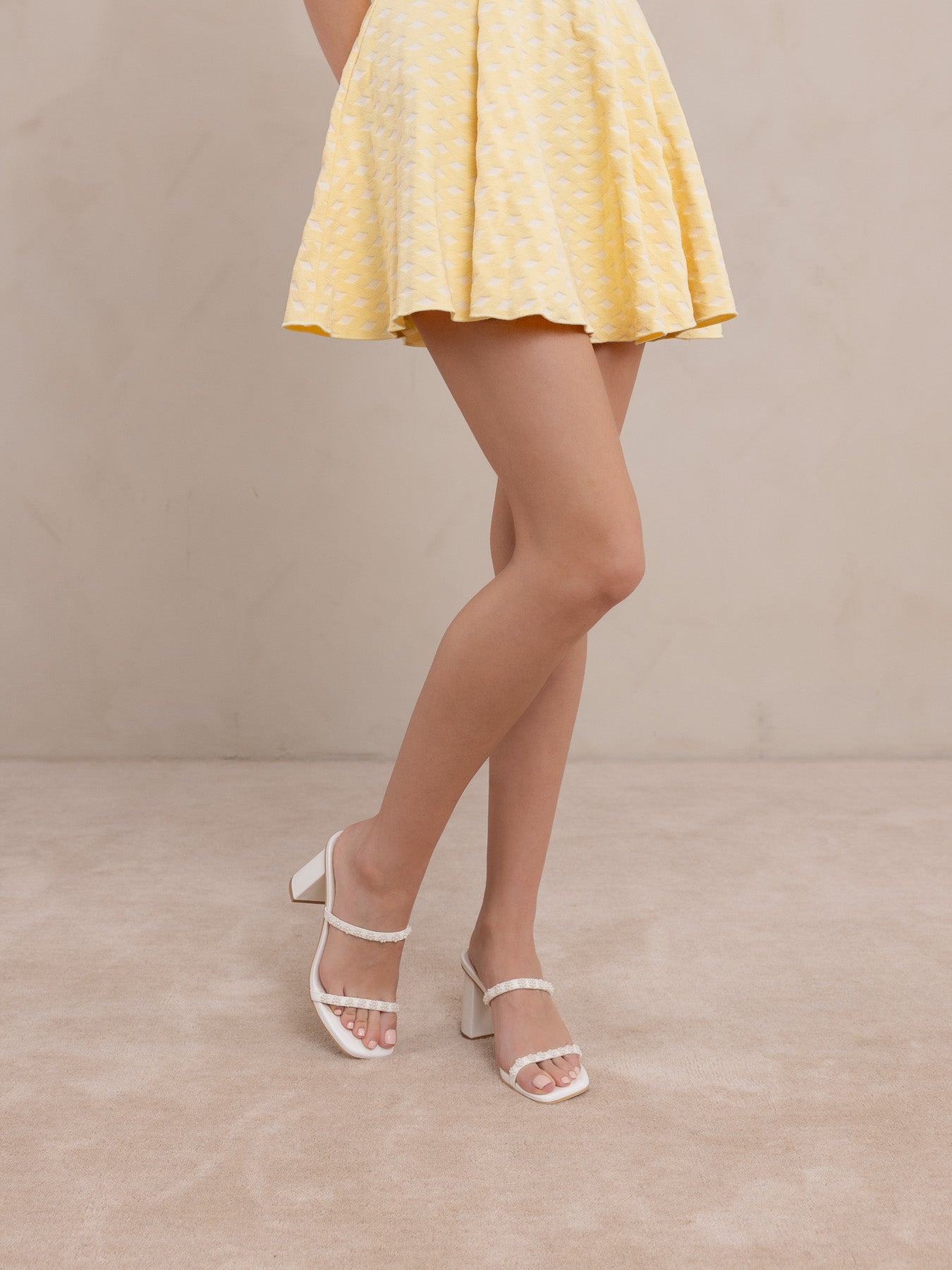 The Phoebe | White Beaded Strap Heel – Bridal &amp; Occasion
