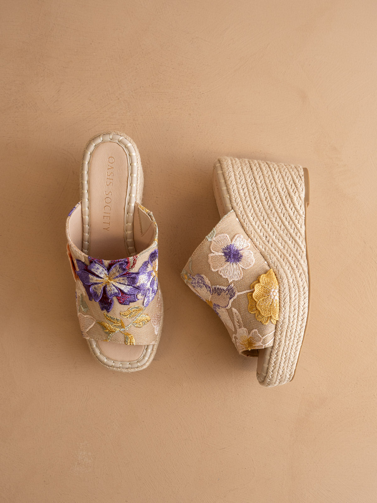 The Raina | Floral Espdarille Slip On Wedge