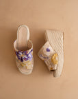 The Raina | Floral Espdarille Slip On Wedge