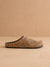 The Robin | Taupe Snake Studded Suede Mule