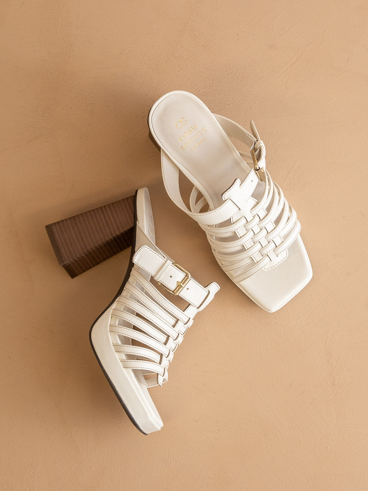 The Rome | White Basket Weave Inspired Sandal on A Platform Heel