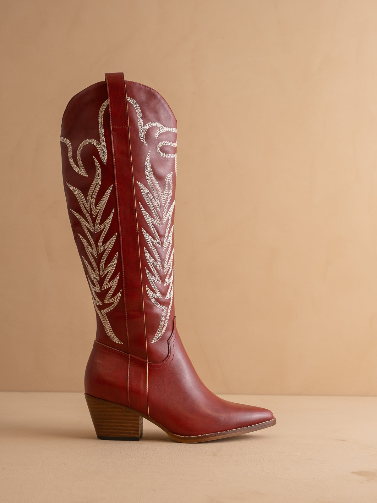 The Samara | Red Embroidered Tall Boot