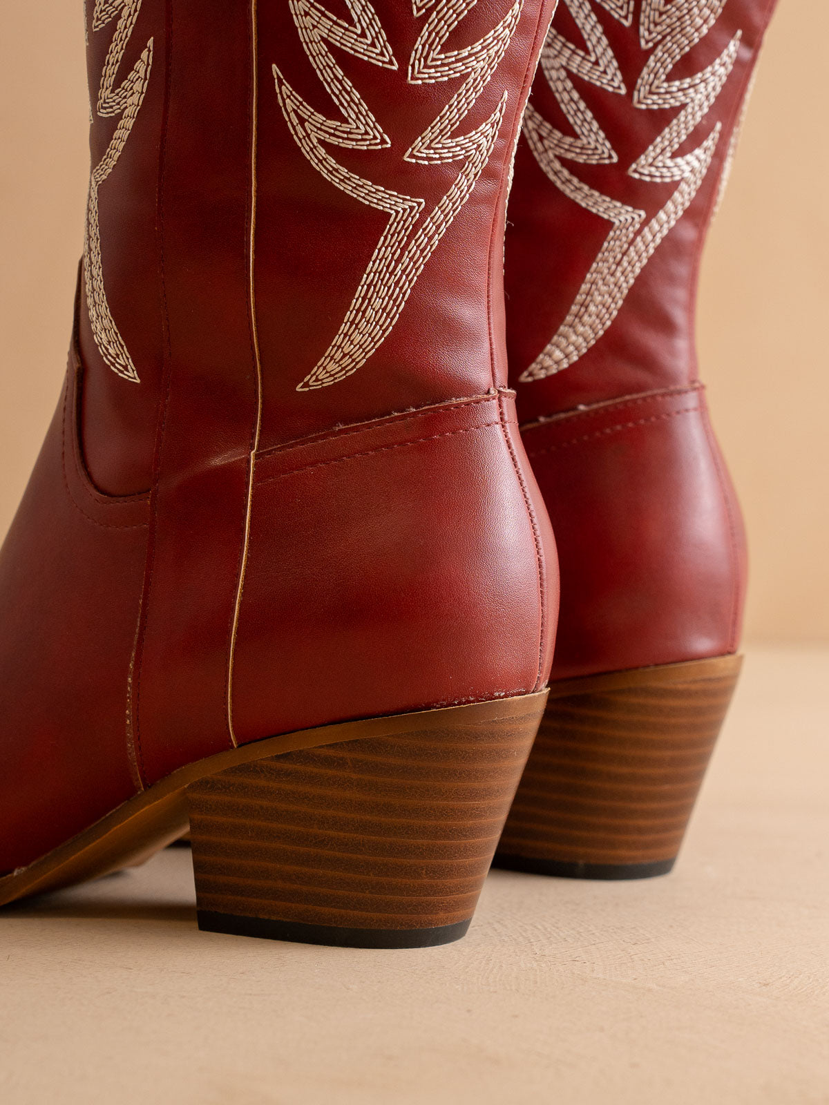 The Samara | Red Embroidered Tall Boot
