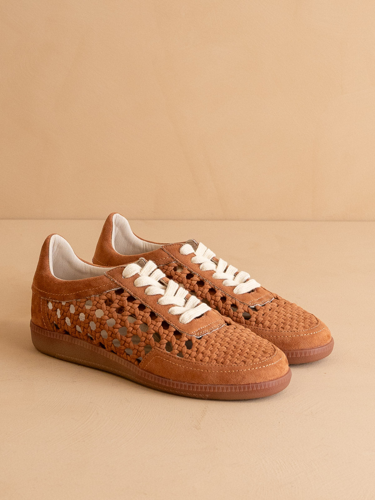 The Sandy | Brown Crochet Detailed Sneaker