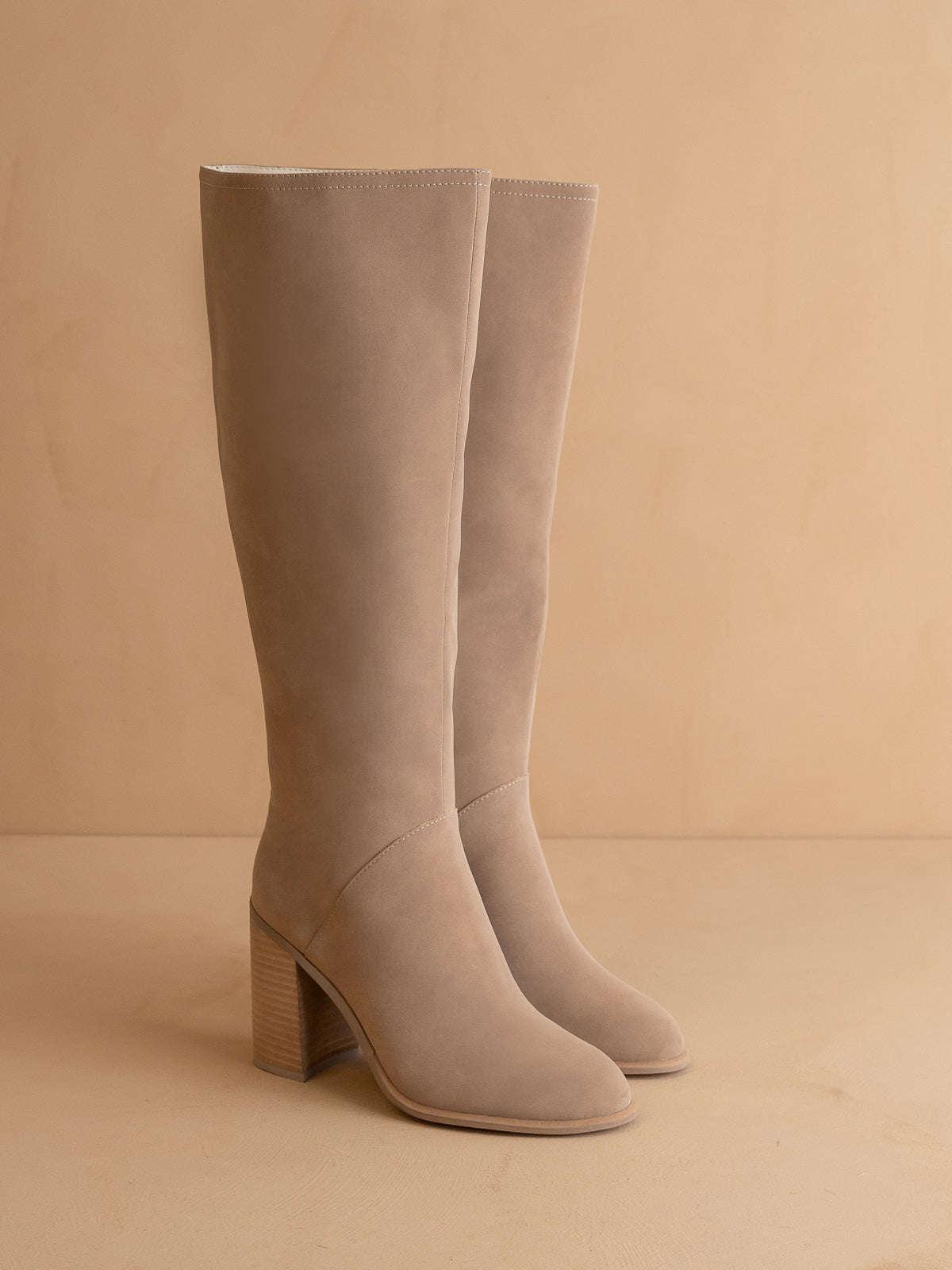 The Shiloh | Cedar Wood Knee High Block Heel Boot
