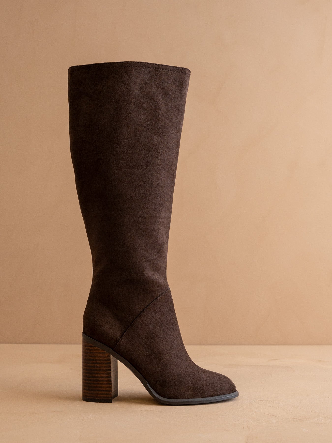 The Shiloh | Coffee Knee High Block Heel Boot
