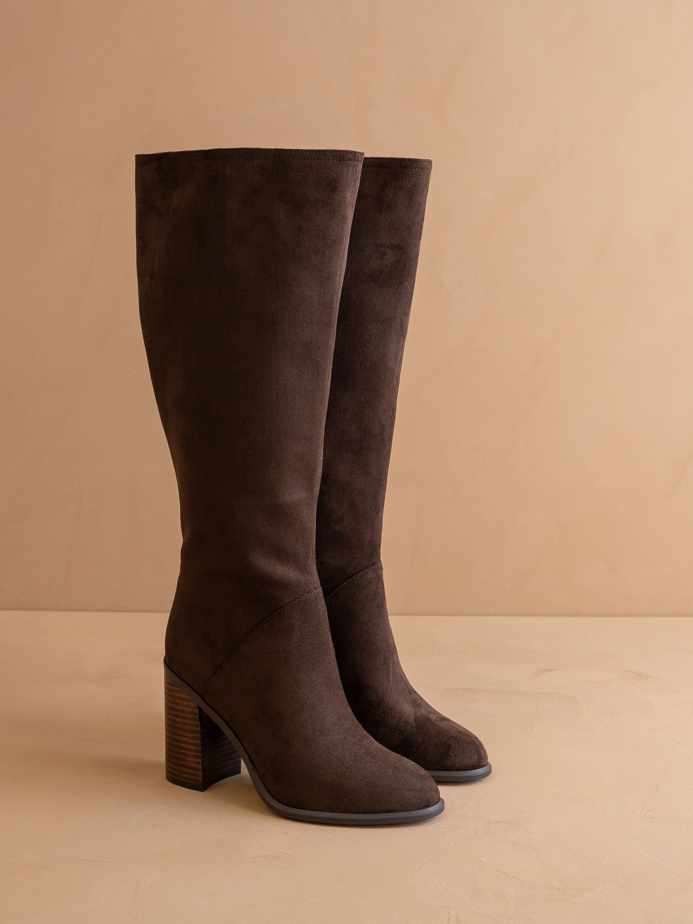 The Shiloh | Coffee Knee High Block Heel Boot
