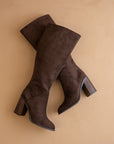 The Shiloh | Coffee Knee High Block Heel Boot