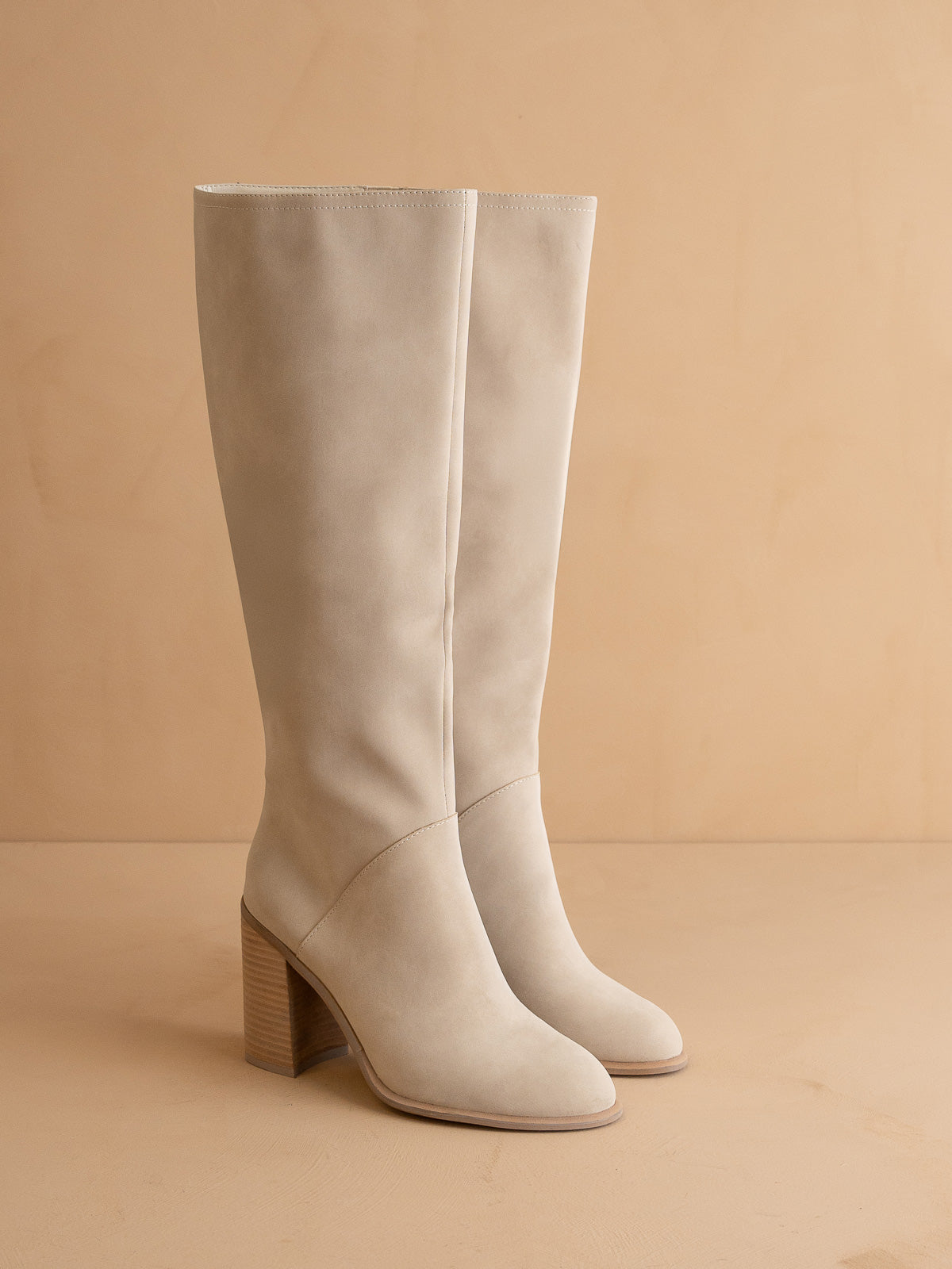 The Shiloh | Light Grey  Knee High Block Heel Boot