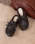 The Stevie | Distressed Black Tie Mule Loafer