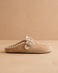 The Teri | Almond Tweed Buckle Mule