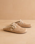 The Teri | Almond Tweed Buckle Mule