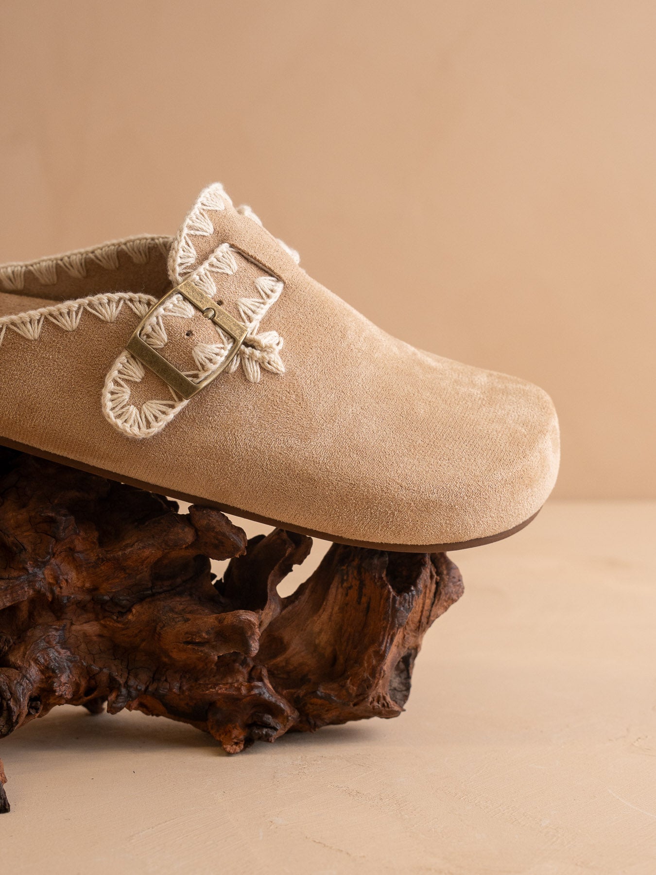 The Teri | Almond Tweed Buckle Mule
