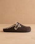 The Teri | Coffee Tweed Buckle Mule