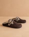The Teri | Coffee Tweed Buckle Mule