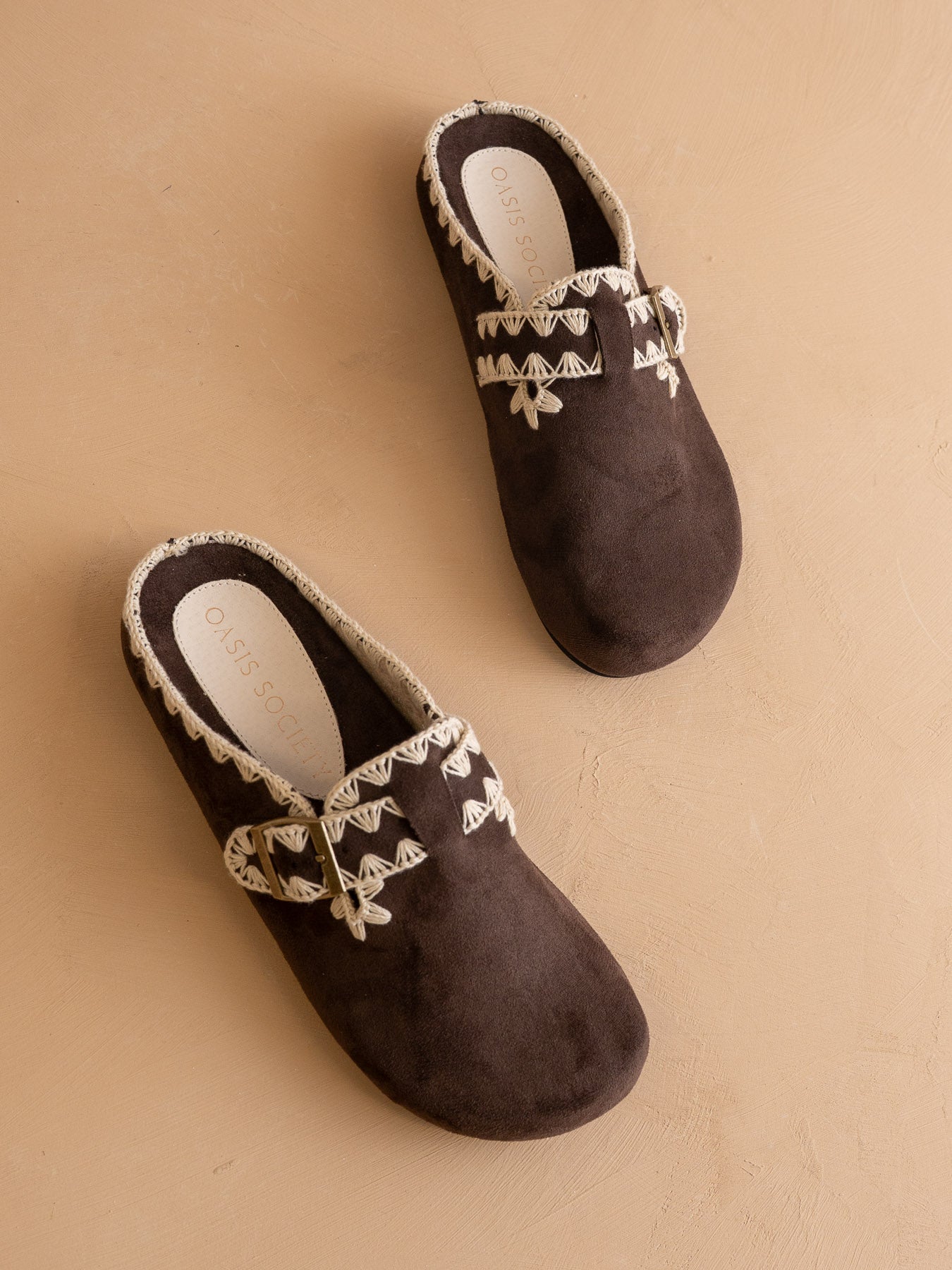 The Teri | Coffee Tweed Buckle Mule