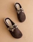 The Teri | Coffee Tweed Buckle Mule