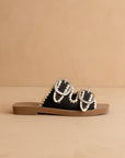 The Tivoli | Black Fun Double Buckle Sandal