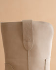 The Trudy | Light Grey Mid-Calf Western Block Heel Boot