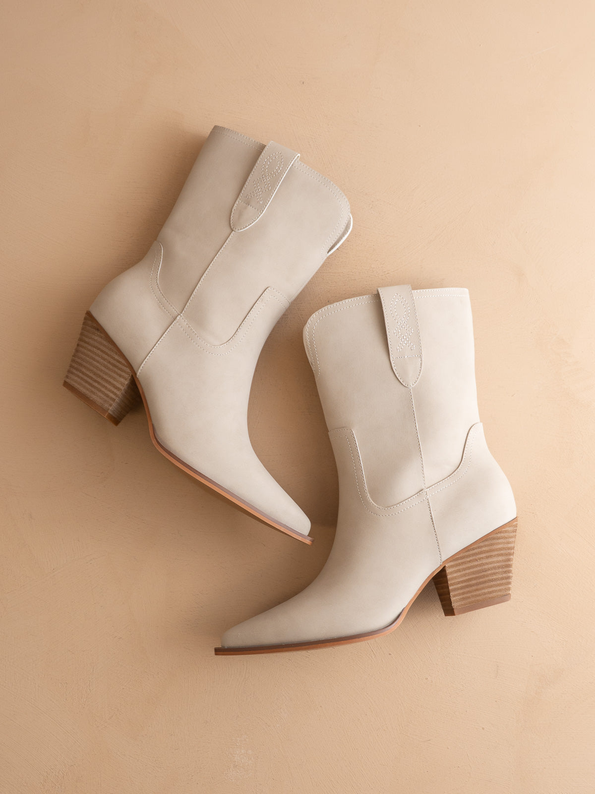 The Trudy | Light Grey Mid-Calf Western Block Heel Boot