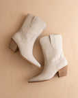 The Trudy | Light Grey Mid-Calf Western Block Heel Boot