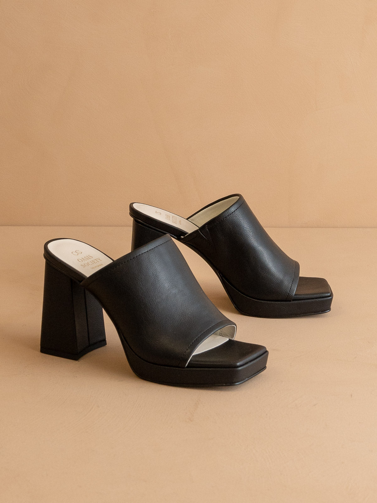 The Vivienne | Black Slip On Platform heel