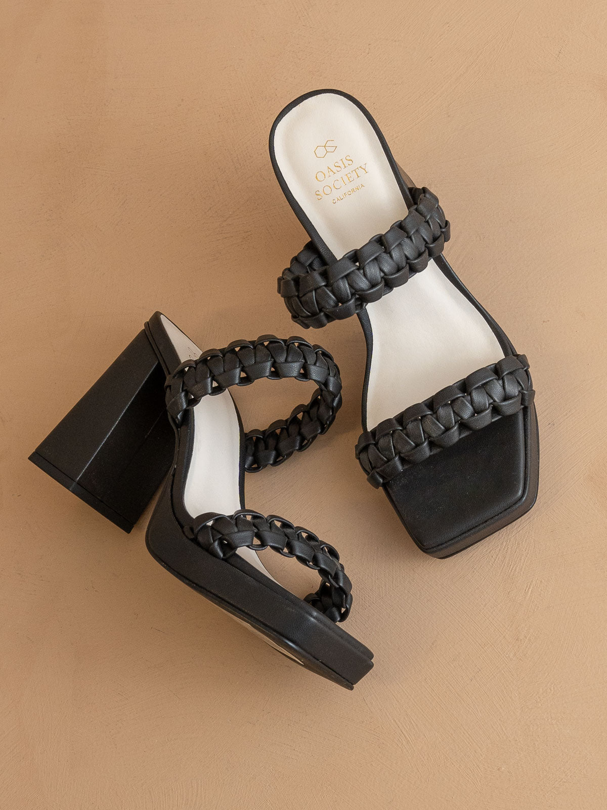 The Zenda | Black Braided chunky platform party heel