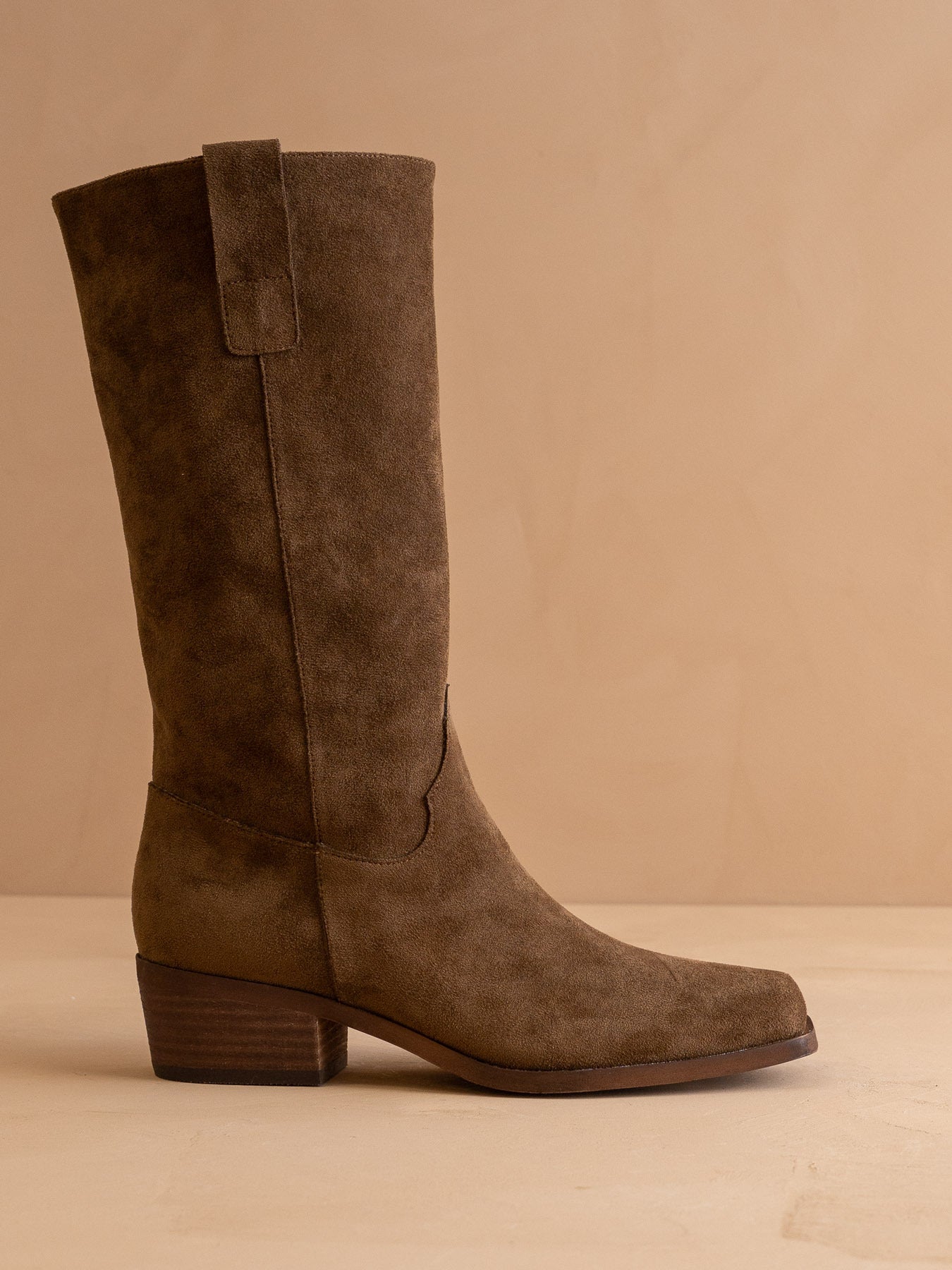 The Harrison | Almond Premium Faux Leather Slouch Western Boot