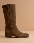 The Harrison | Almond Premium Faux Leather Slouch Western Boot