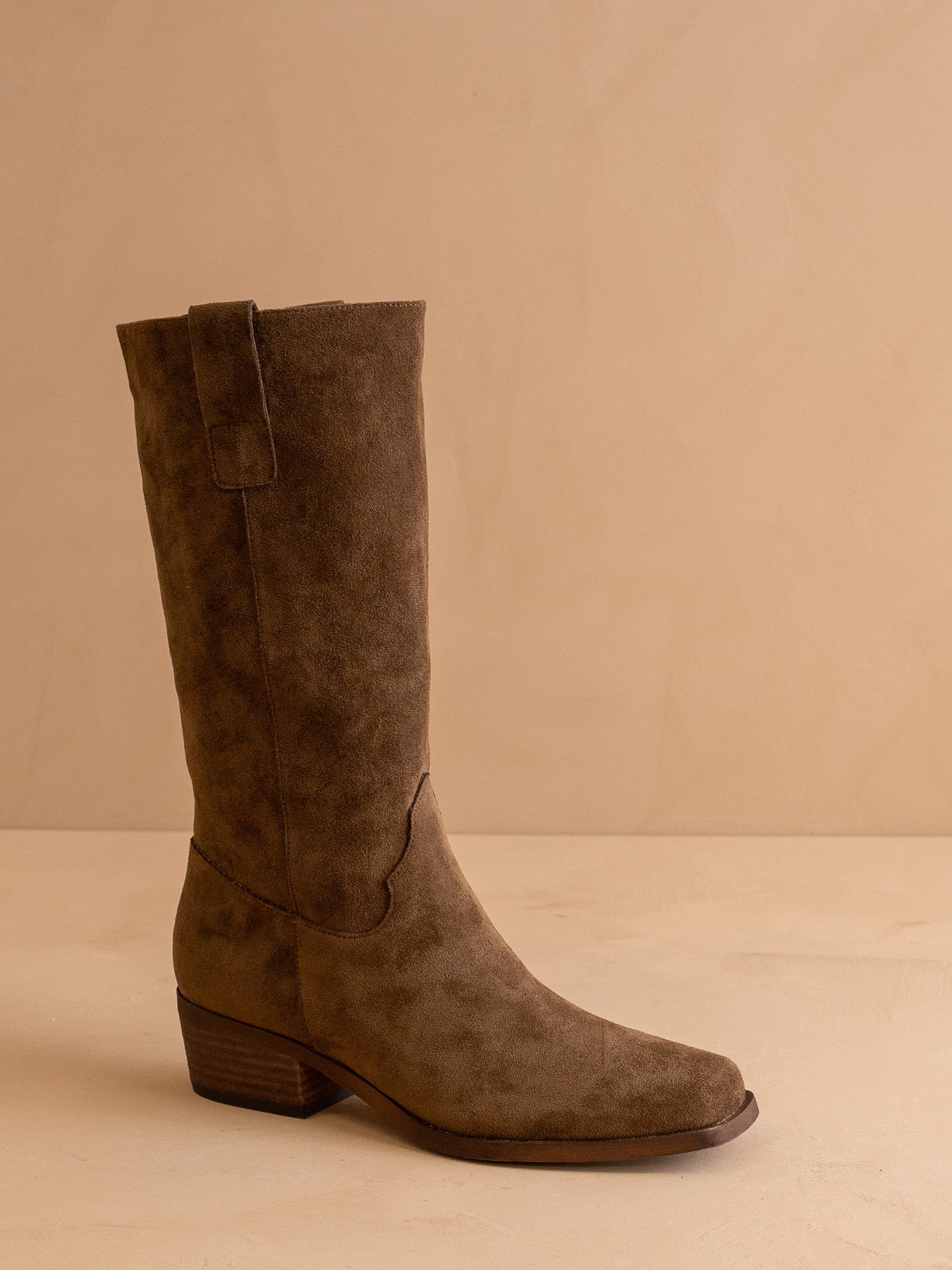 The Harrison | Almond Premium Faux Leather Slouch Western Boot