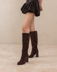 The Shiloh | Coffee Knee High Block Heel Boot